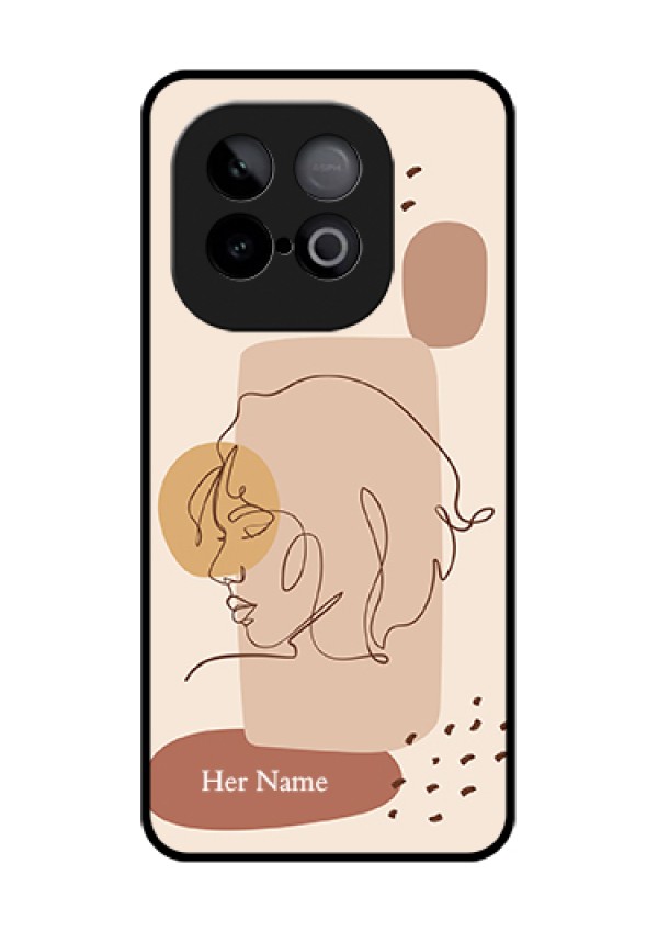 iQOO Neo 10 5G Custom Glass Phone Case - Calm Woman Line Art Design