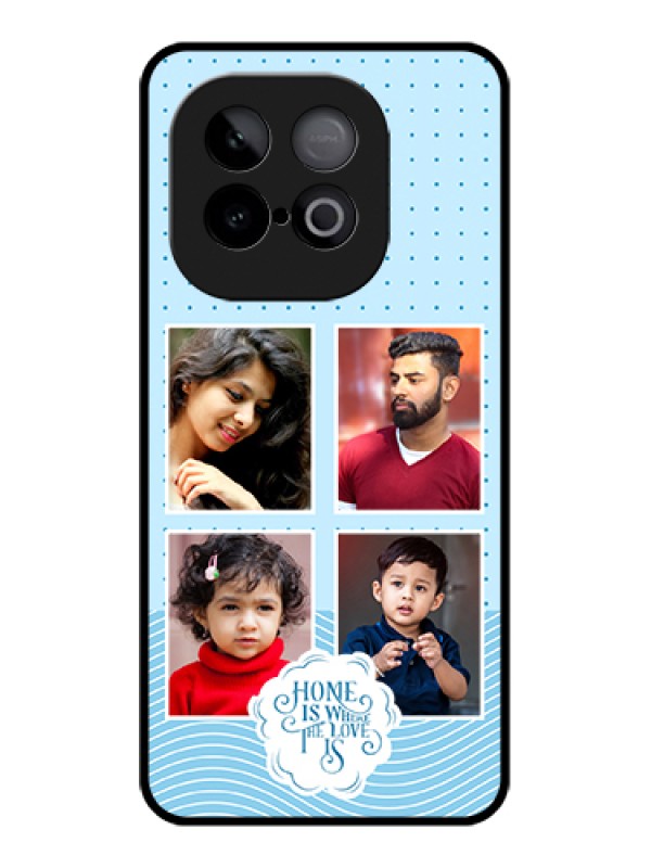 Custom iQOO Neo 10 5G Custom Glass Phone Case - Cute Love Quote With 4 Pic Upload Design