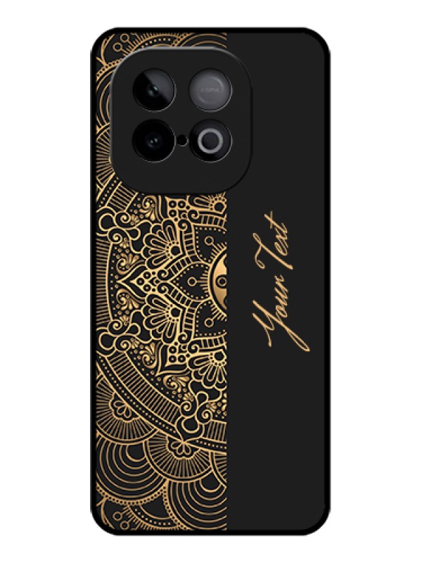 Custom iQOO Neo 10 5G Custom Glass Phone Case - Mandala Art With Custom Text Design