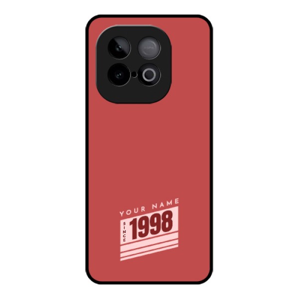 iQOO Neo 10 5G Custom Glass Phone Case - Red Custom Year Of Birth Design