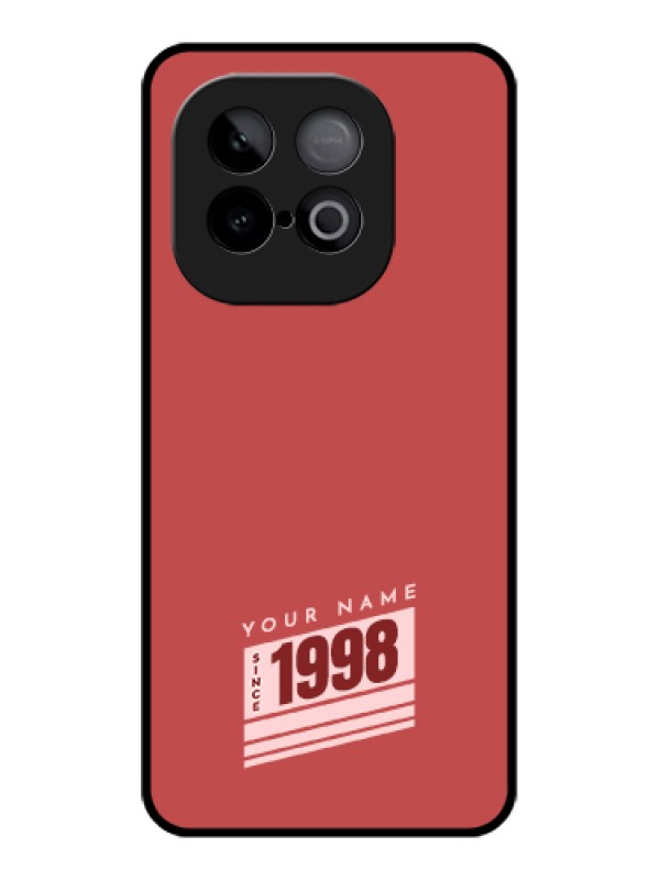 Custom iQOO Neo 10 5G Custom Glass Phone Case - Red Custom Year Of Birth Design