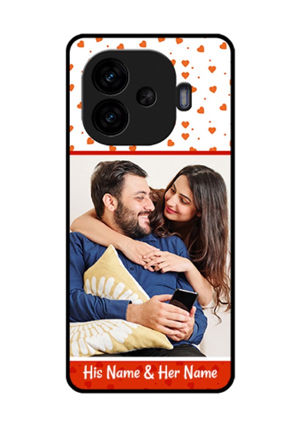 iQOO Neo 10R 5G Custom Glass Phone Case - Orange Love Symbol Design