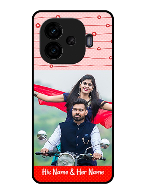 Custom iQOO Neo 10R 5G Custom Glass Phone Case - Red Pattern Case Design