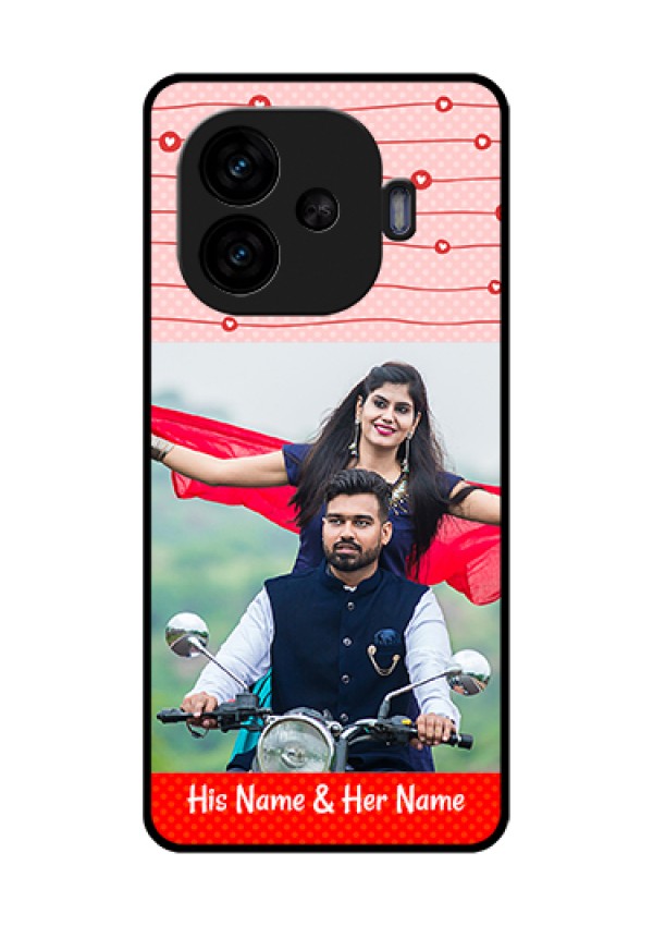 iQOO Neo 10R 5G Custom Glass Phone Case - Red Pattern Case Design