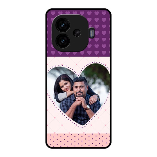 iQOO Neo 10R 5G Custom Glass Phone Case - Violet Love Dots Design