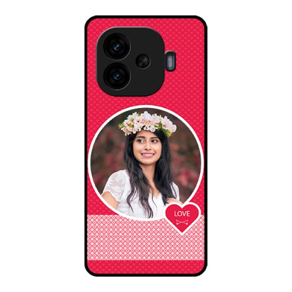 iQOO Neo 10R 5G Custom Glass Phone Case - Pink Color Pattern Design