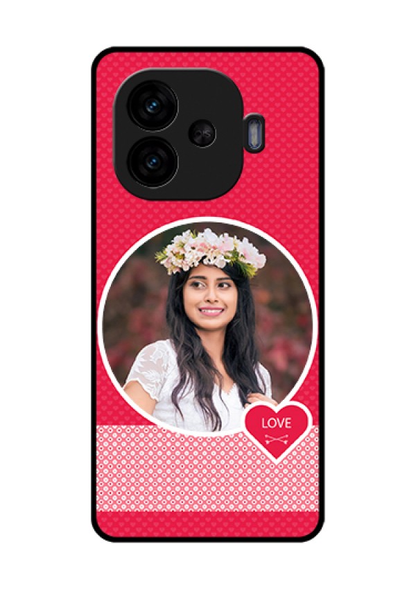 iQOO Neo 10R 5G Custom Glass Phone Case - Pink Color Pattern Design