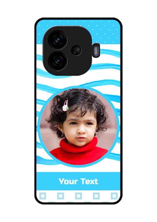 iQOO Neo 10R 5G Custom Glass Phone Case - Simple Blue Case Design
