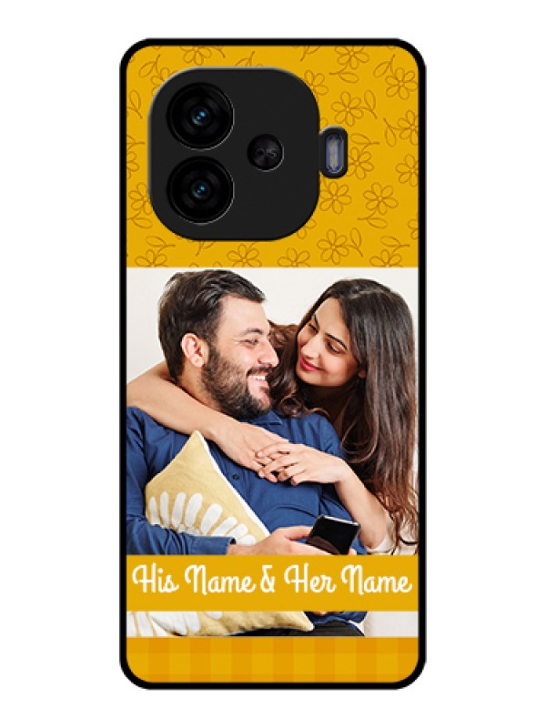 Custom iQOO Neo 10R 5G Custom Glass Phone Case - Yellow Floral Design