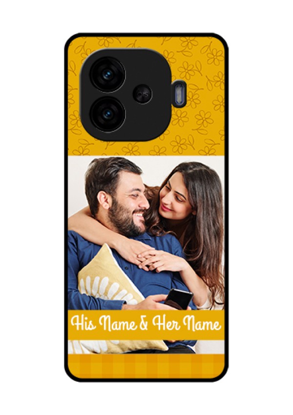 iQOO Neo 10R 5G Custom Glass Phone Case - Yellow Floral Design