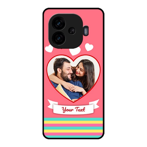 iQOO Neo 10R 5G Custom Glass Phone Case - Love Shapes Doodle Design