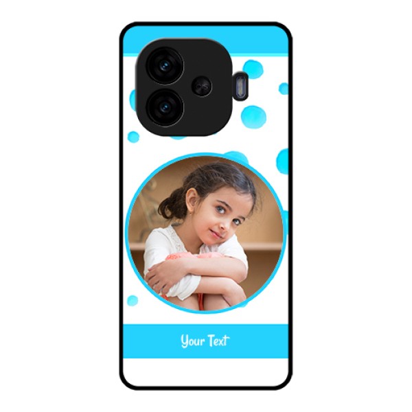 iQOO Neo 10R 5G Custom Glass Phone Case - Blue Bubbles Pattern Design iQOO Neo 10R 5G Custom Glass Phone Case - Blue Bubbles Pattern Design