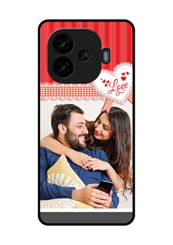 iQOO Neo 10R 5G Custom Glass Phone Case - Red Love Pattern Design