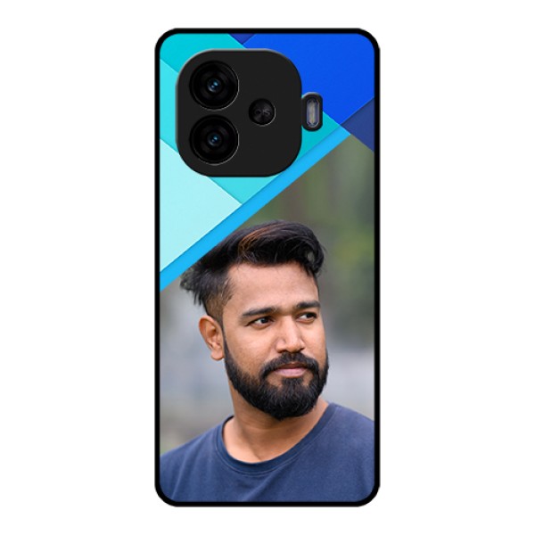 iQOO Neo 10R 5G Custom Glass Phone Case - Blue Pattern Design