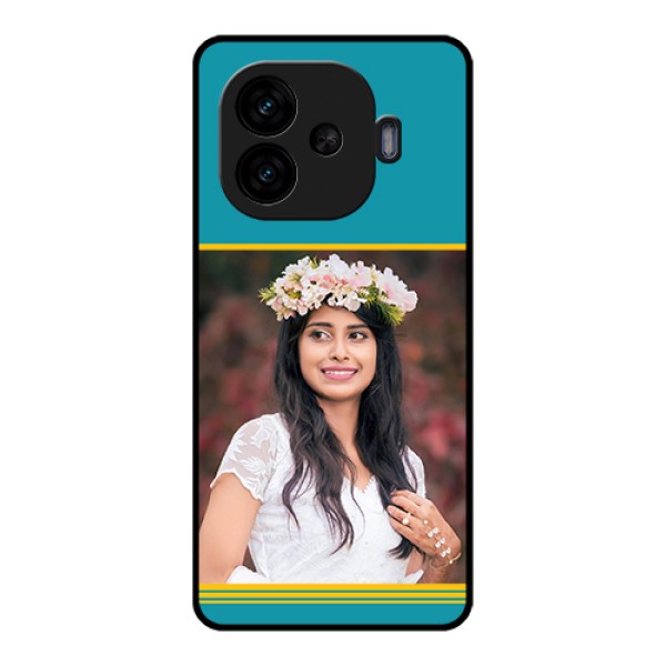 iQOO Neo 10R 5G Custom Glass Phone Case - Yellow & Blue Design