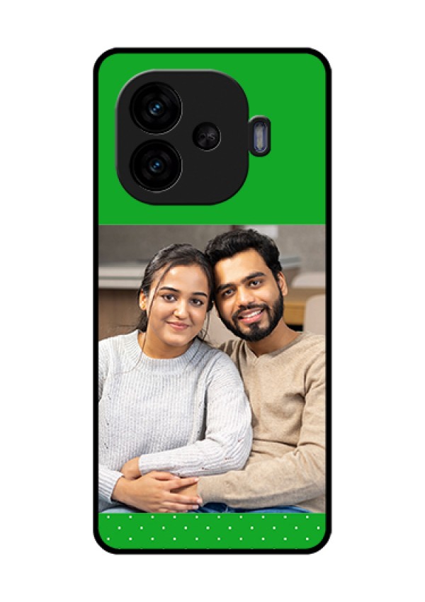 iQOO Neo 10R 5G Custom Glass Phone Case - Green Pattern Design