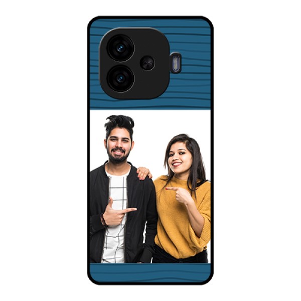 iQOO Neo 10R 5G Custom Glass Phone Case - Blue Pattern Cover Design
