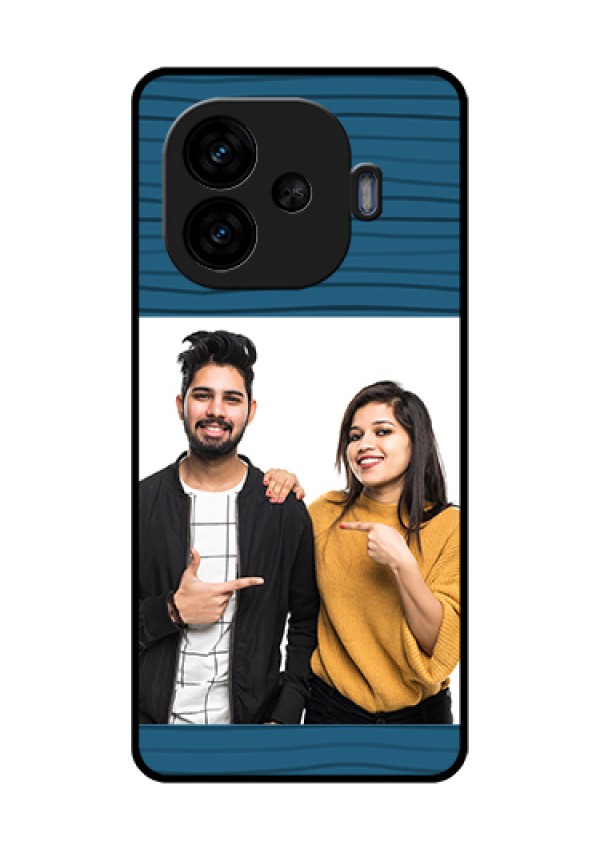 iQOO Neo 10R 5G Custom Glass Phone Case - Blue Pattern Cover Design