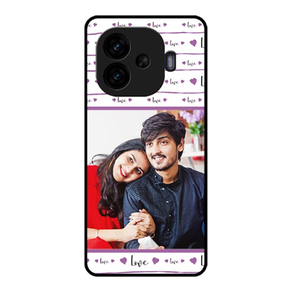 iQOO Neo 10R 5G Custom Glass Phone Case - Couples Heart Design