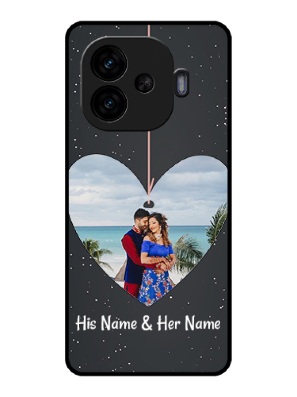 Custom iQOO Neo 10R 5G Custom Glass Phone Case - Hanging Heart Design