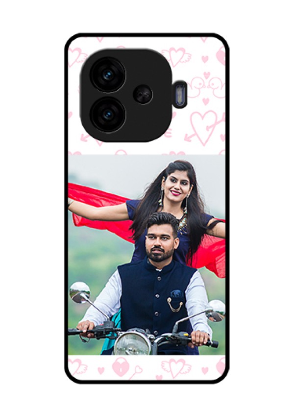iQOO Neo 10R 5G Custom Glass Phone Case - Pink Flying Heart Design