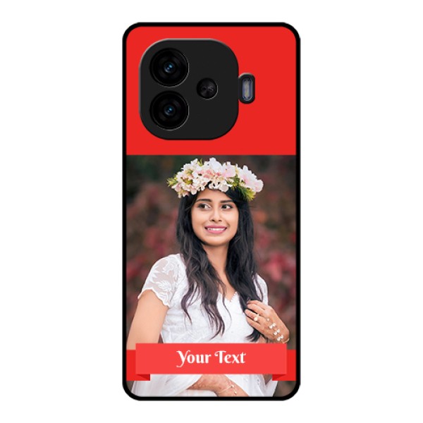 iQOO Neo 10R 5G Custom Glass Phone Case - Simple Red Color Design iQOO Neo 10R 5G Custom Glass Phone Case - Simple Red Color Design