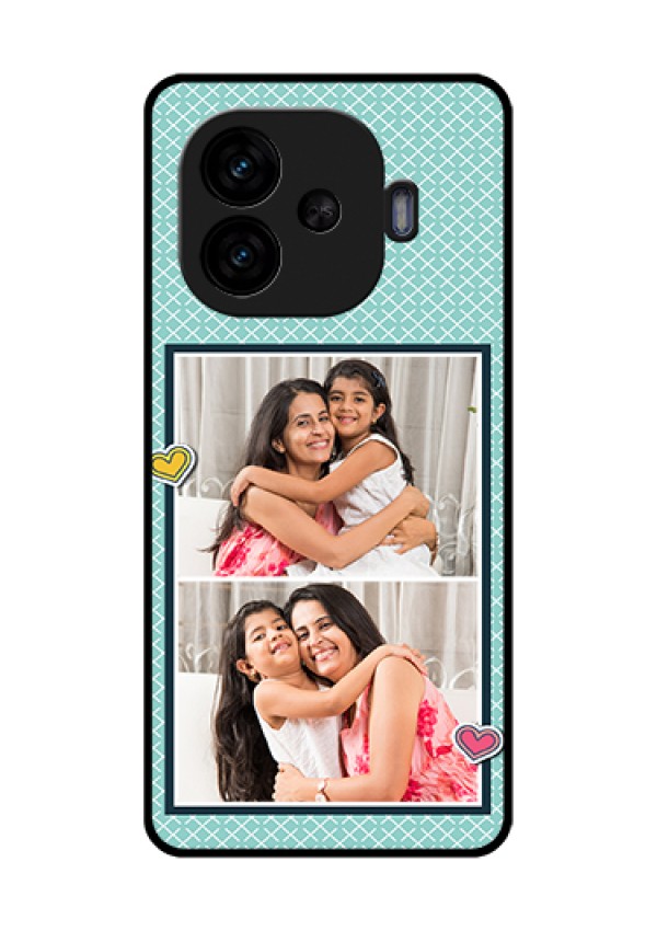 iQOO Neo 10R 5G Custom Glass Phone Case - 2 Image Holder With Pattern Design