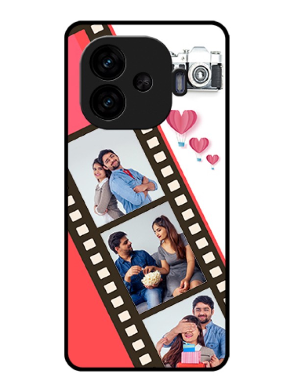 Custom iQOO Neo 10R 5G Custom Glass Phone Case - 3 Image Holder With Film Reel