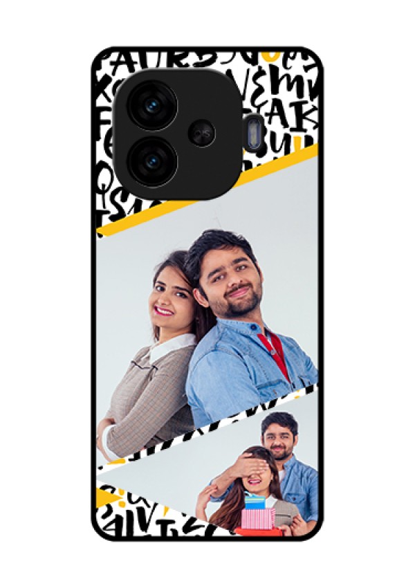 iQOO Neo 10R 5G Custom Glass Phone Case - Letters Pattern Design