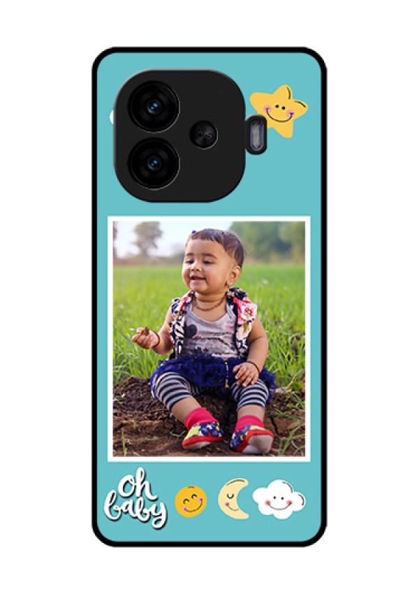 iQOO Neo 10R 5G Custom Glass Phone Case - Smiley Kids Stars Design