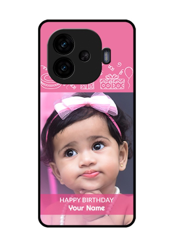 iQOO Neo 10R 5G Custom Glass Phone Case - With Birthday Line Art Design
