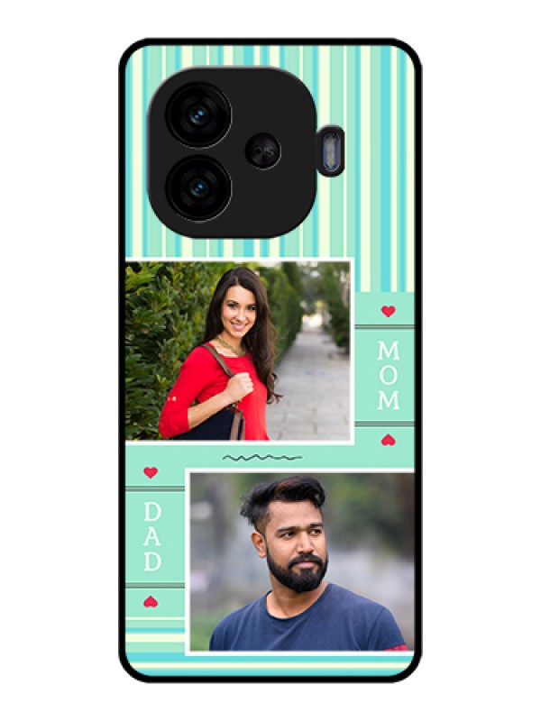 Custom iQOO Neo 10R 5G Custom Glass Phone Case - Mom & Dad Pic Design