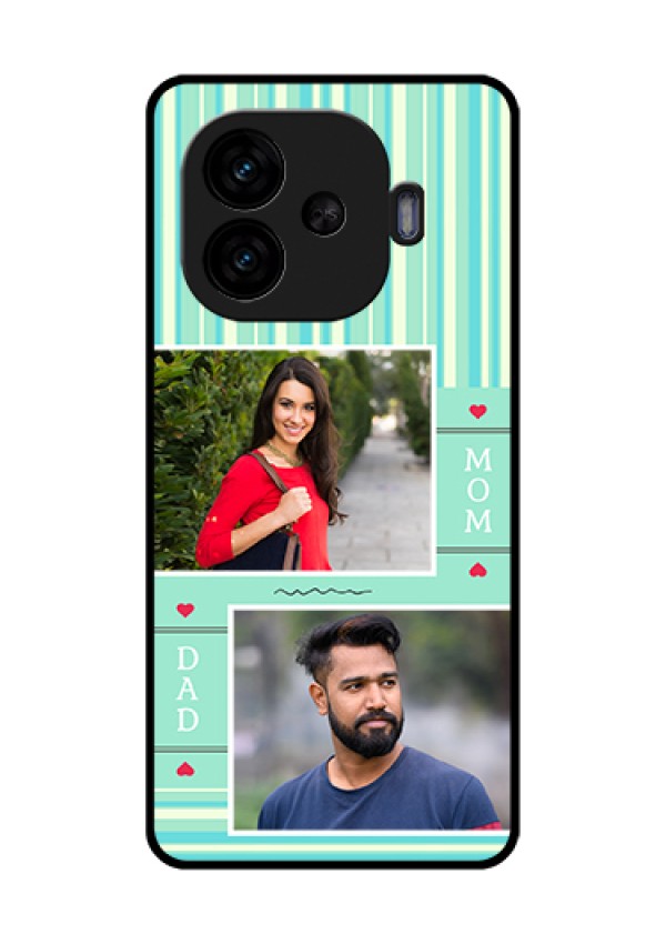 iQOO Neo 10R 5G Custom Glass Phone Case - Mom & Dad Pic Design