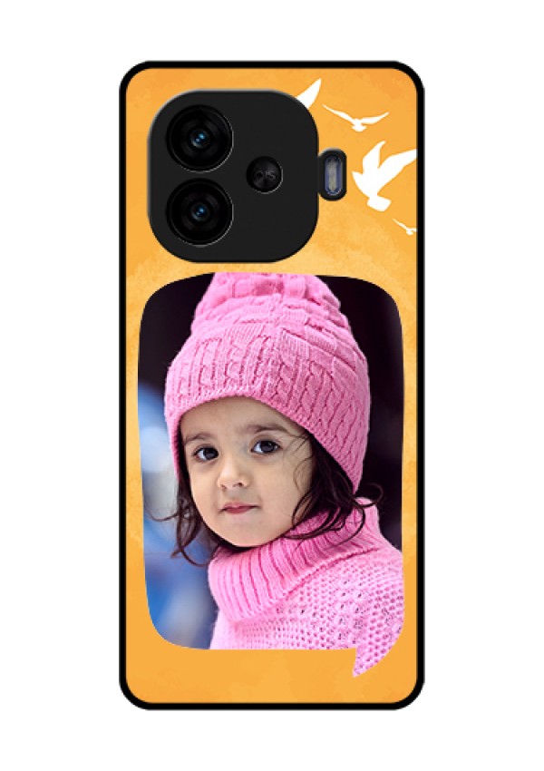 iQOO Neo 10R 5G Custom Glass Phone Case - Water Color Design With Bird Icons