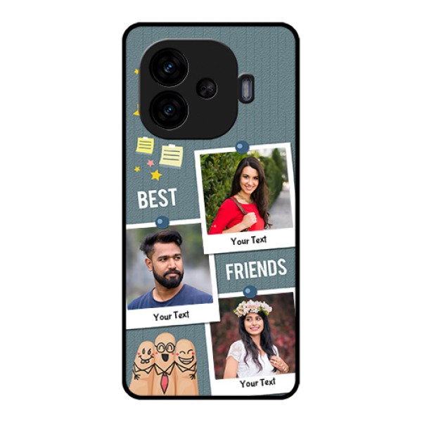 iQOO Neo 10R 5G Custom Glass Phone Case - Sticky Frames And Friendship Design