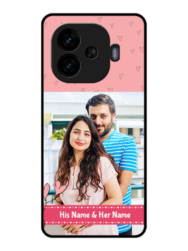 Custom iQOO Neo 10R 5G Custom Glass Phone Case - Love Design Peach Color