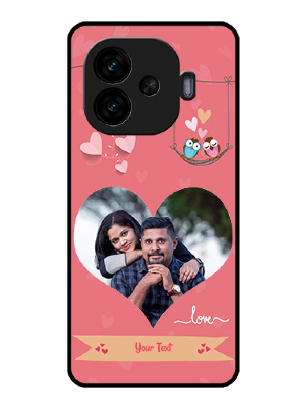 Custom iQOO Neo 10R 5G Custom Glass Phone Case - Peach Color Love Design