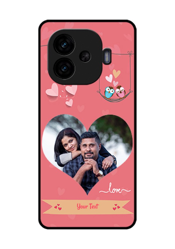 iQOO Neo 10R 5G Custom Glass Phone Case - Peach Color Love Design