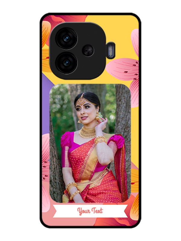 Custom iQOO Neo 10R 5G Custom Glass Phone Case - 3 Image With Vintage Floral Design