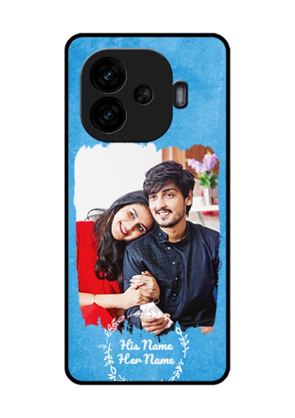 iQOO Neo 10R 5G Custom Glass Phone Case - Blue Color Vintage Design