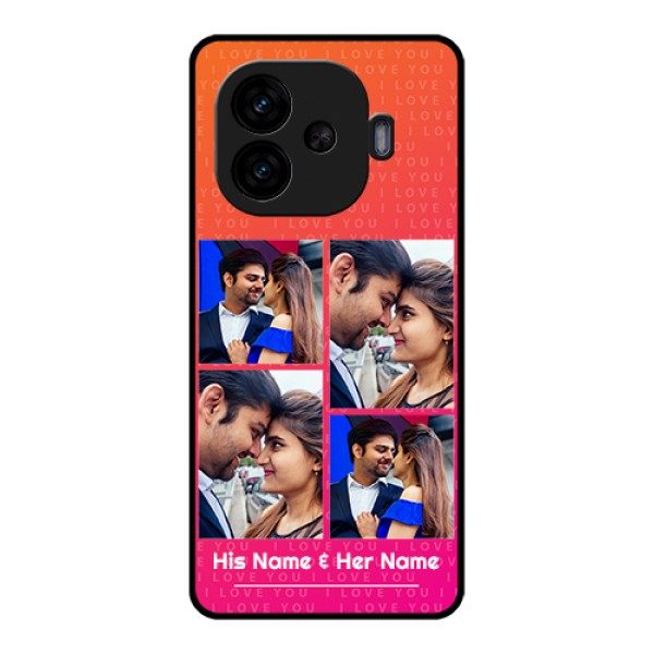 iQOO Neo 10R 5G Custom Glass Phone Case - I Love You Pink Design