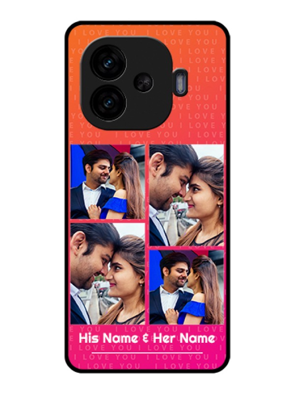 Custom iQOO Neo 10R 5G Custom Glass Phone Case - I Love You Pink Design