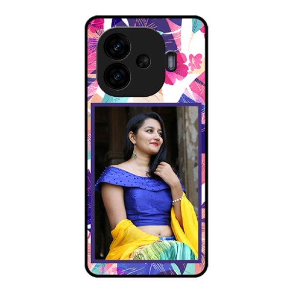 iQOO Neo 10R 5G Custom Glass Phone Case - Abstract Floral Design