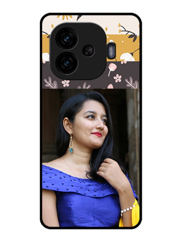 Custom iQOO Neo 10R 5G Custom Glass Phone Case - Stylish Floral Design