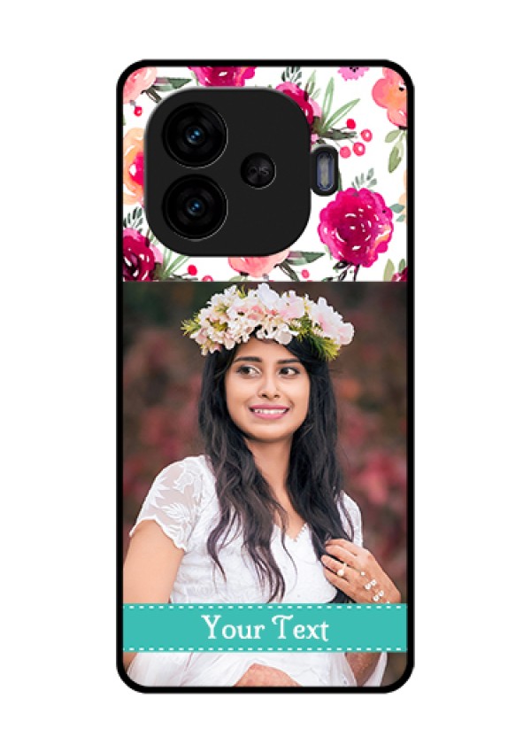 iQOO Neo 10R 5G Custom Glass Phone Case - Water Colors Floral Design