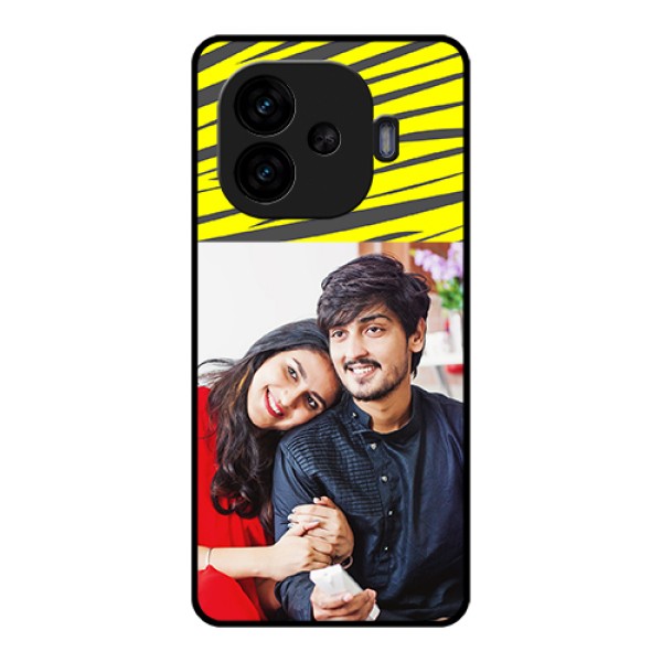 iQOO Neo 10R 5G Custom Glass Phone Case - Yellow Abstract Design