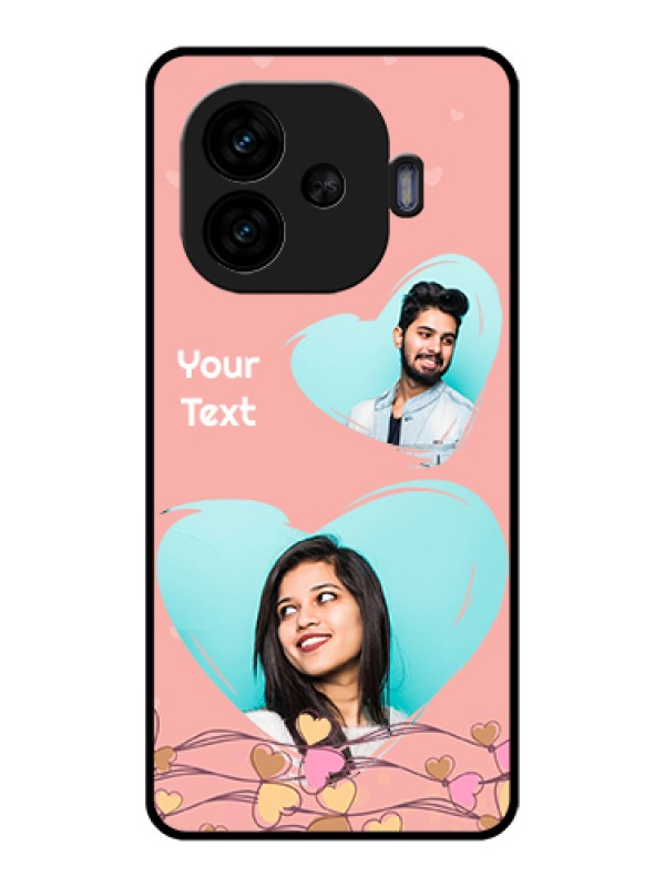 Custom iQOO Neo 10R 5G Custom Glass Phone Case - Love Doodle Design