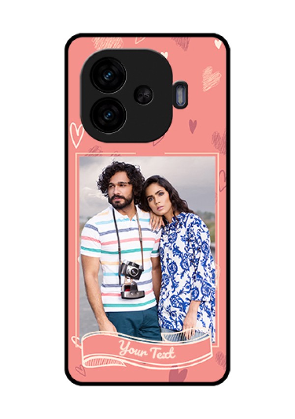 iQOO Neo 10R 5G Custom Glass Phone Case - Love Doodle Art Design