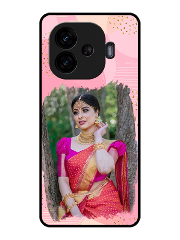 Custom iQOO Neo 10R 5G Custom Glass Phone Case - Gold Glitter Splash Design