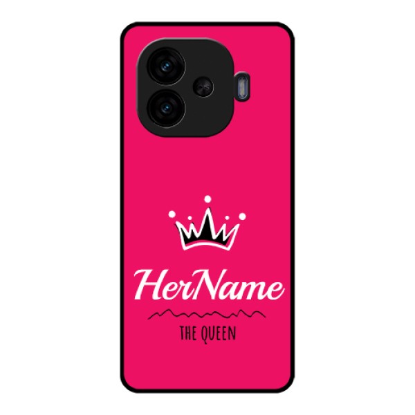 iQOO Neo 10R 5G Custom Glass Phone Case - Queen With Name Design iQOO Neo 10R 5G Custom Glass Phone Case - Queen With Name Design